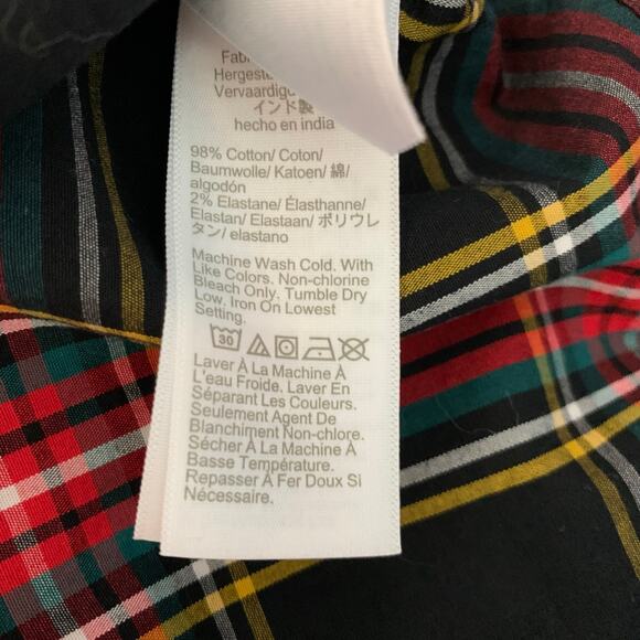 J. Crew Factory Stewart Tartan Plaid Ruffleneck Belted Shirtdress Size 10 - Picture 10 of 10